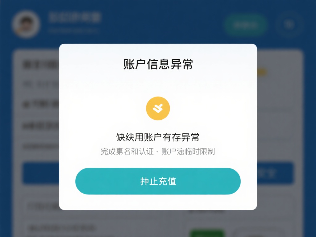 账户信息异常：如果用户账户存在异常，例如未完成实名